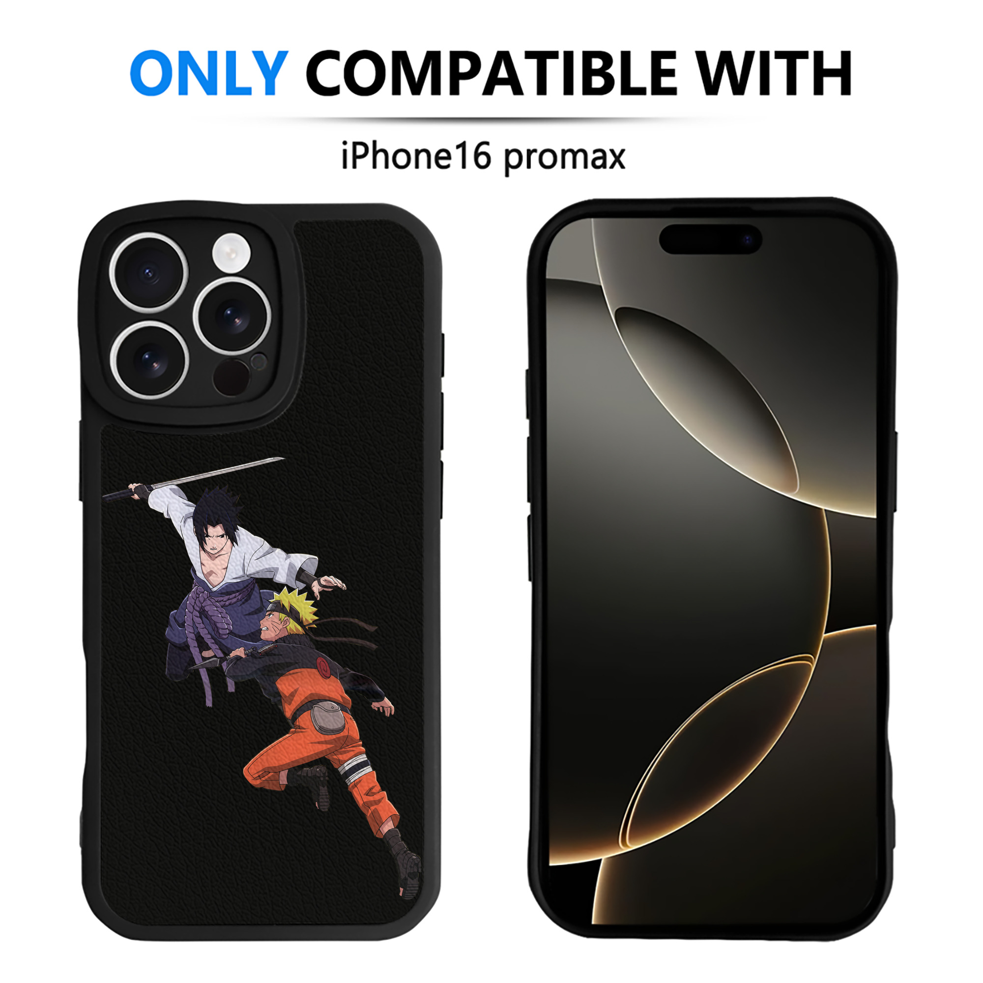 （画像用） NARUTO -ナルト- うちは サスケ Uchiha Sasuke 【iPhone 16シリーズ対応】シリコンスマホケース（レザー調） 材質：シリコン